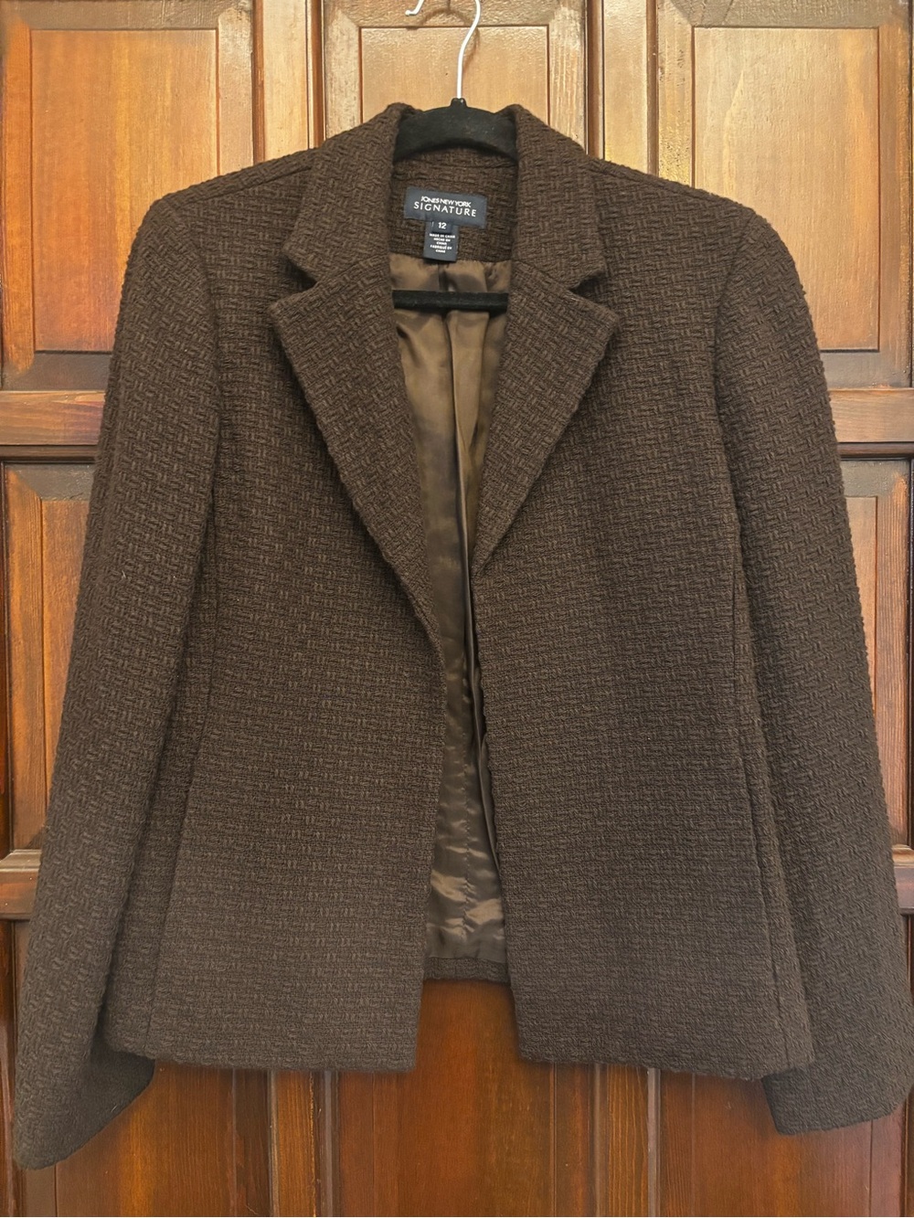 Jones New York Brown Textured Blazer